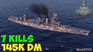 World of WarShips | Myōgi | 7 KILLS | 145K Damage - Replay Gameplay 1080p 60 fps