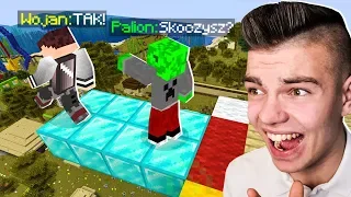 WOJAN MÓWI TAK PRZEZ CAŁY DZIEŃ w Minecraft! (skoczył w przepaść)