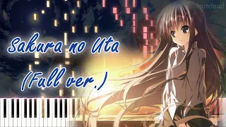 [Sakura no Uta -Sakura no Mori no Ue o Mau- OP] Sakura no Uta/Hana (Full ver.) Piano Arrangement