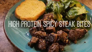 High Protein Dinner Ideas - Spicy Steak Bites