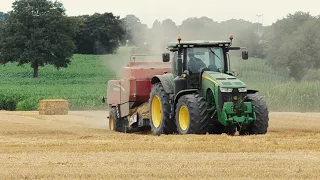 PRESSAGE DE PAILLE BROYEE🌾| JOHN DEERE 8270R | NEW HOLLAND BB960A | 2023