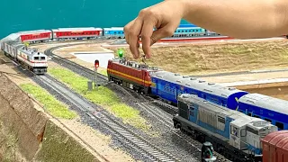 Wap4 Hussain sagar Exp met Wap 7 Rajdhani Exp | Realistic model train | Indian railways| Ho scale .