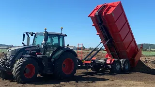 Le transport du fumier avec le fendt 716 et le porte caisson Deves AC 180