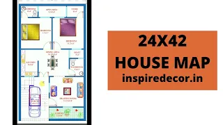 24X42 Building Plan II 1008 Sq Ft House Plan II East Facing Home Map II 24X42 Makaan Ka Naksha