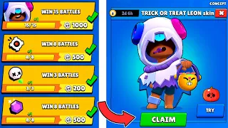 ✅ I Got TRICK OR TREAT LEON! 🎁 SPECIAL QUEST REWARDS + Box Opening - Brawl Stars