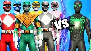 POWER RANGERS (MIGHTY MORPHIN) vs GREEN SPIDER-MAN (Anti Ock Suit)