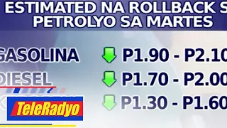 Diesel, gasoline prices may drop as much as P2/liter next week | TeleRadyo