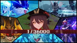 1 HP C1 Hu Tao Destroying Weekly Bosses and Maguu Kenki SOLO on Her Birthday - Genshin Impact