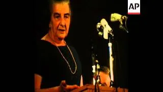 SYND 3/9/72. ISRAELI PRIME MINISTER,  GOLDA MEIR, SPEAKS ON FUTURE OF THE SINAI