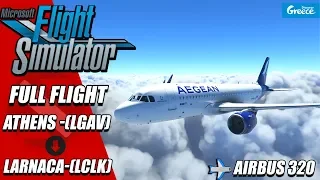 FULL FLIGHT A320 AEGEAN LIVERY | ATHENS (LGAV) TO LARNACA(LCLK) | FS2020