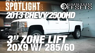 Spotlight - 2013 Chevy Silverado 2500HD Duramax, 3" Zone Lift, 20x9's, 285/60's