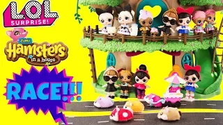 LOL Surprise Dolls The Fast And The Furriest Race With Zuru Hamsters In A House Toys