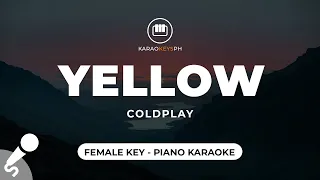 Yellow - Coldplay (Female Key - Piano Karaoke)