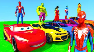 GTAV SPIDER-MAN 2, FIVE NIGHTS AT FREDDY'S, THE AMAZING DIGITAL CIRCUS Join in Epic New Stunt Racing