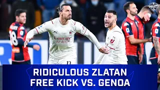 CRAZY Zlatan Free Kick (Every Angle) | AC Milan vs. Genoa