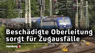 Zug reißt Oberleitung ab - Ausfälle bis Dienstagnacht