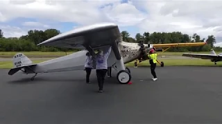 Spirit of St. Louis (historic replica) Ignition & Takeoff from Heritage Flight Museum