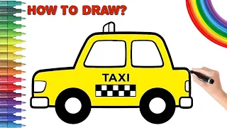 Learn to Draw and Color a Taxi 🚕 | Fun Activity for Kids | Easy Drawing and Coloring for Children🖌