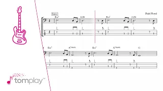 Pink Floyd: Wish you were here - Bass Sheet Music/Tab with Play Along (easy level)