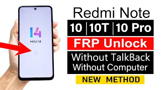 Redmi Note 10/10T/10 Pro Max : Google Account Bypass {MIUI 14) | 100% Working (without pc)