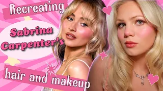 Trying Sabrina Carpenter's ICONIC hair and makeup!!! 💟🌸💕