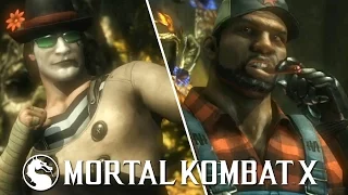 Mortal Kombat X - Johnny Cage Mime vs Farmer Jax Costumes (60fps) [1080p] TRUE-HD QUALITY