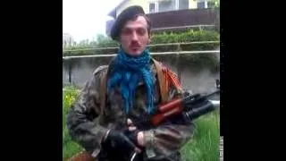 Славянск  Боец Народного Ополчения благодарит Народ 13 05 14