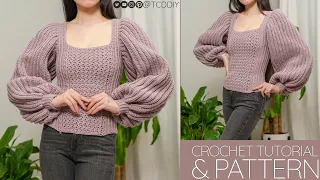 How to Crochet a Balloon Sleeve Sweater | Pattern & Tutorial DIY