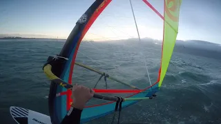 Windsurfing the magic hour of lower Kanaha, Maui HI