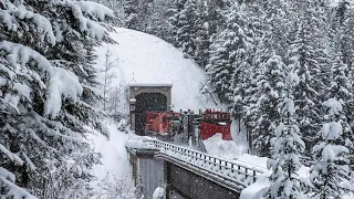 CP plow train in the Rocky Mountains