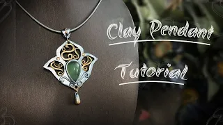 Polymer Clay Jewelry Pendant Tutorial,How to Making a gold and silver Polymer Clay Pendant,FIMO