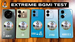 Moto Edge 40 Neo vs IQOO Z7 Pro vs OnePlus Nord Ce 3 vs Infinix Zero 30 vs Lava Agni 2 Bgmi Test