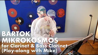 Bartok duets for Clarinet & Bass Clarinet - play along with Mike