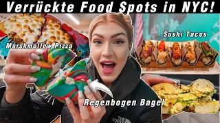 VERRÜCKTES Essen in New York! Regenbogen Bagel, leckere Marshmellow Pizza & Sushi Tacos OMG 😱