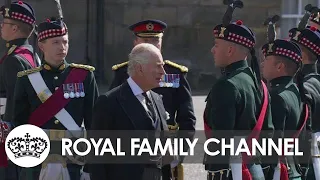 King Charles Inspects Guard of Honour at Holyrood