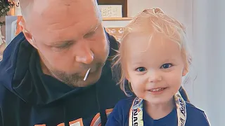 Jon Moxley with  his daughter Nora