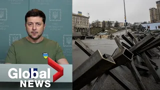 Zelenskyy says Ukrainian forces holding the line as Kyiv braces for Russian onslaught