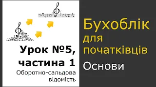 Оборотно-сальдова відомість. Урок 5, частина 1