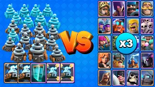 24 ZAPPIES  vs TODAS LAS CARTAS X3 | Clash Royale