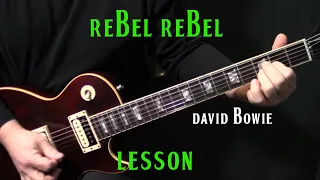 how to play "Rebel Rebel" on guitar by David Bowie | electric guitar lesson tutorial