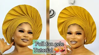 Full fan bridal gele tutorial 💃💃you all ask for it😁pls watch share nd comment