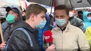 Krzysztof Bosak na proteście rolników