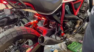 Ducati scrambler with arrow exhaust- extremely loud (use headphones)