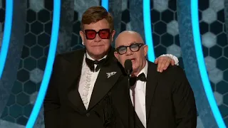 Elton John and Bernie Taupin get a standing ovation at presenting 'Rocketman' (Golden Globes) | 2020