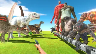 FPS Avatar in Jurassic Park Rescues Monsters and Fights Dinosaurs - Animal Revolt Battle Simulator