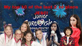 My top 10 of the last 3_rd place Junior Eurovision 🥉