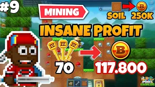 INSANE PROFIT FROM LVL4 MINE!!  | Soil To 250k Bytes #9 | Pixel worlds