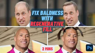 AI in Photoshop: How to Use Generative Fill for Hair Regrowth | Fix Male Pattern Baldness!