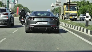 Ferrari 812 SuperFast on Bangalore-Hyderabad Highway | V12 Pulls