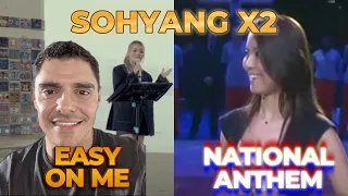 First Time Reacting to Sohyang - US National Anthem for NBA and Easy On Me Cover - SHE IS STUNNING!